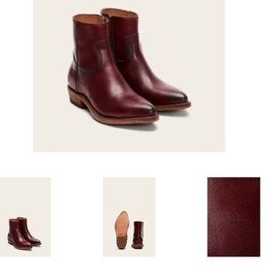 Frye Billy Inside Zip Bootie in Red 8.5